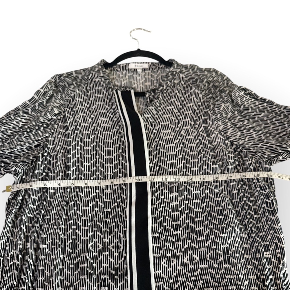 Reiss Black and White Blouse Size 10 - Picture 4 of 6